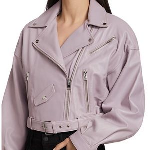 NWT LAMARQUE Violet Forest Butter Soft Leather Crop Biker Jacket Sold Out